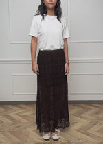 Long lace skirt - brown