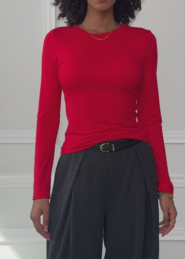 Langarmshirt - rot von SASSYCLASSY