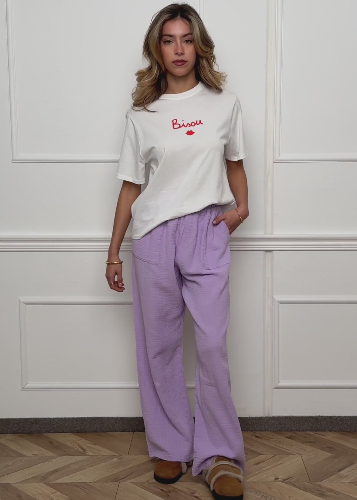 Muslin pants - lilac