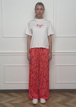 Gestreifte Satinhose - orange