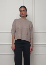 Sweater with floral embroidery - taupe