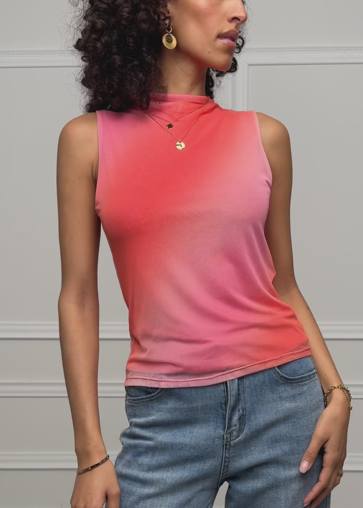 Ärmelloses Mesh Top - koralle von SASSYCLASSY