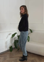 Langarm Spitzenshirt - schwarz