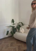 Striped cardigan - taupe/offwhite