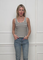 Gestreiftes Tank Top - offwhite-schwarz