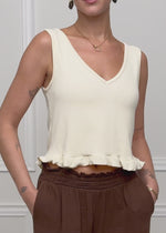 Top with ruffles - butter yellow