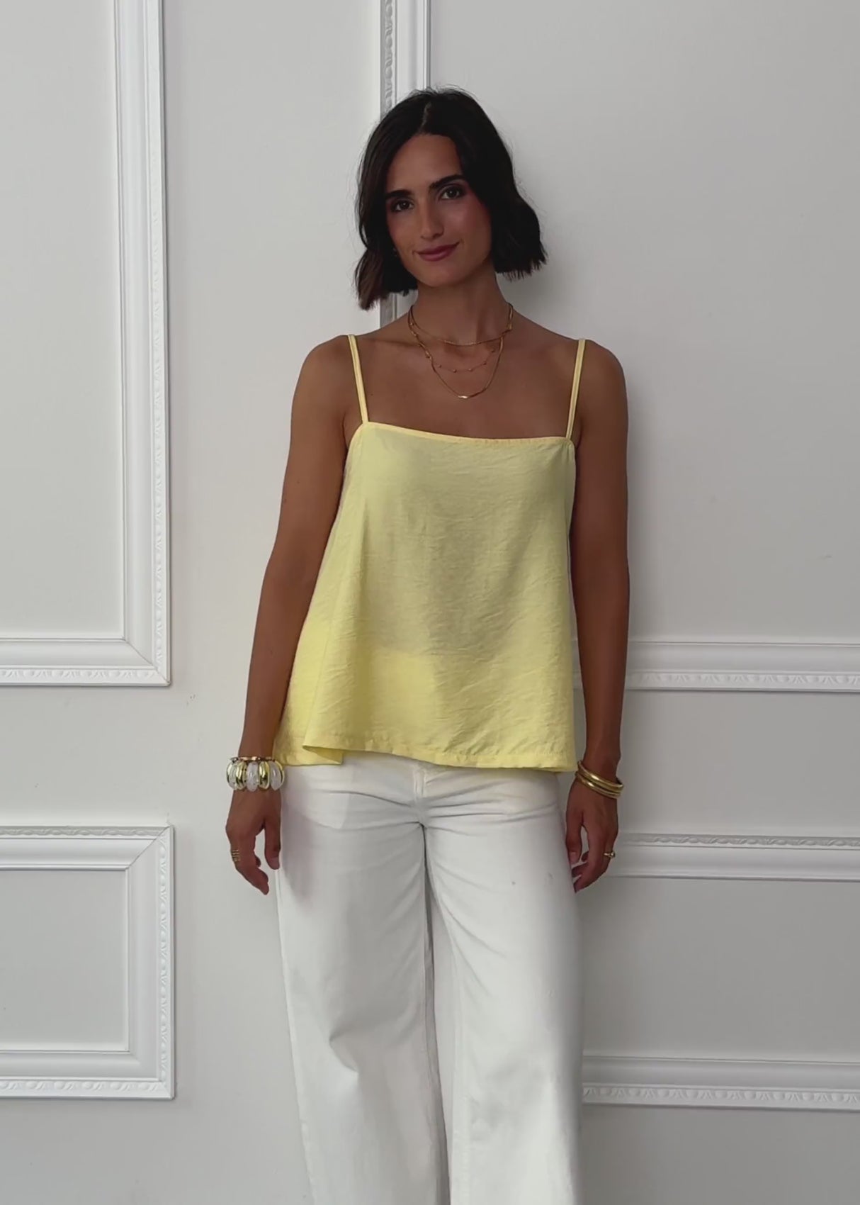 Ausgestelltes Trägertop - buttergelb von SASSYCLASSY