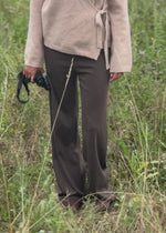 Loungewear pants with straight leg - brown