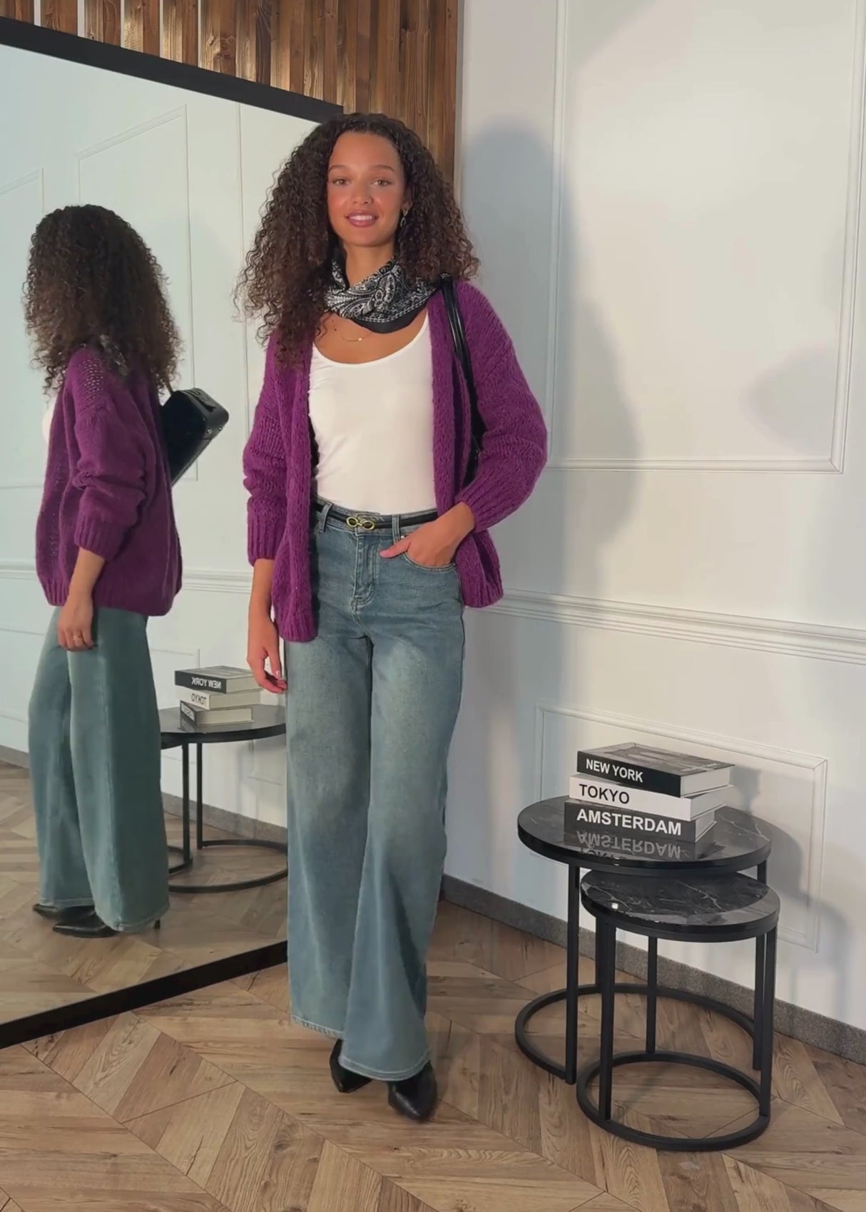 Oversize cardigan - plum