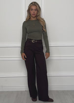 Suit trousers with straight leg - brown