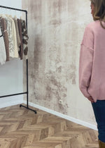 Oversize Cardigan mit Taschen - puderrosa