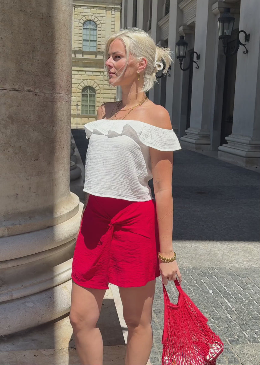 Hosenrock mit Knotendetail - rot
