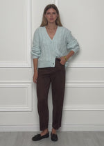 Cable knit cardigan - ice blue