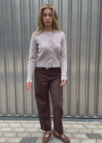 Feinstrickjacke mit Strukturmuster - grau