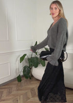 Spitzenrock in Midilänge - schwarz