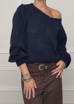 Pullover mit V-Ausschnitt - dunkelblau