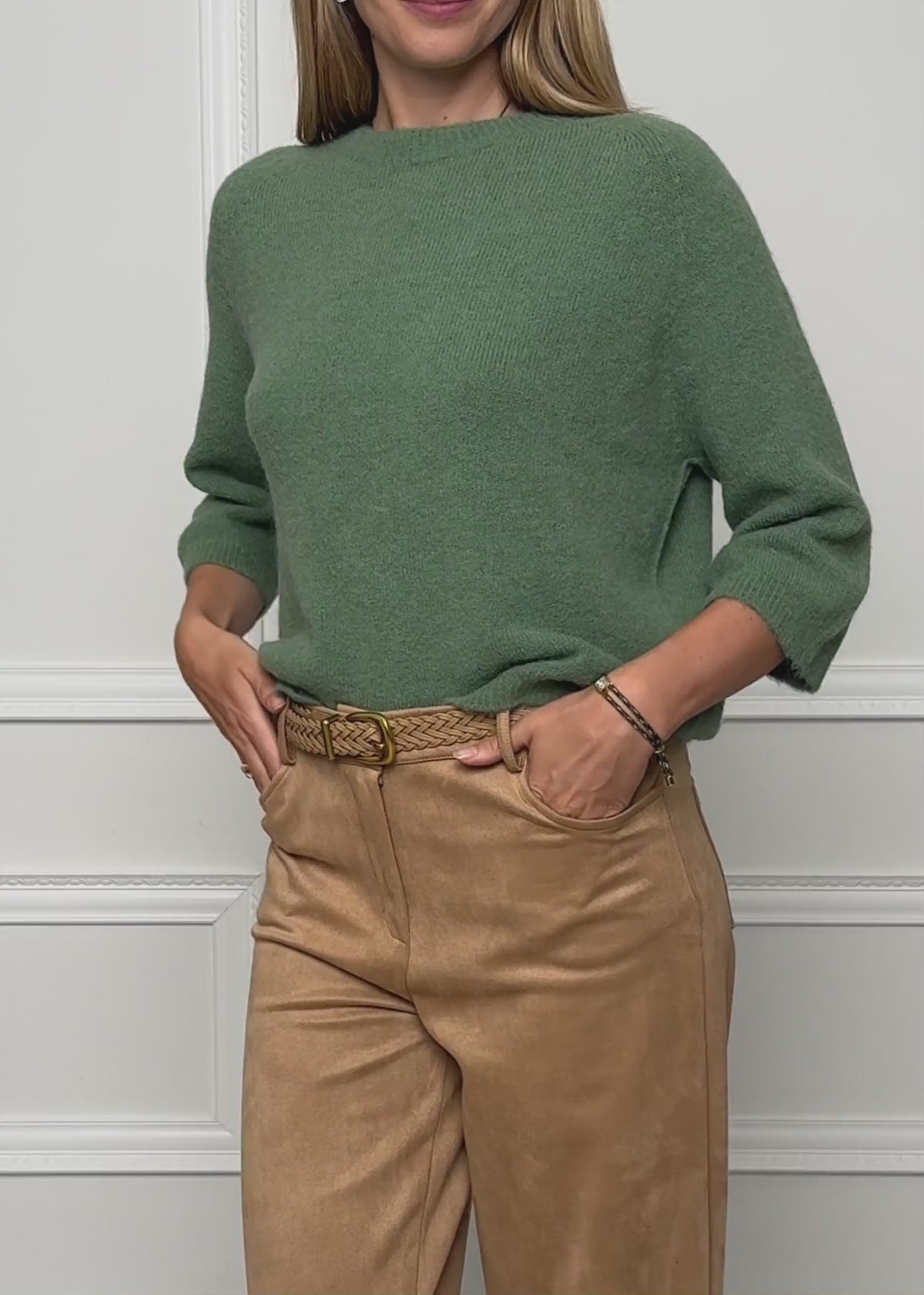 Strickoberteil - salbeigrün von SASSYCLASSY