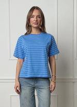 T-shirt with narrow stripes - royal blue