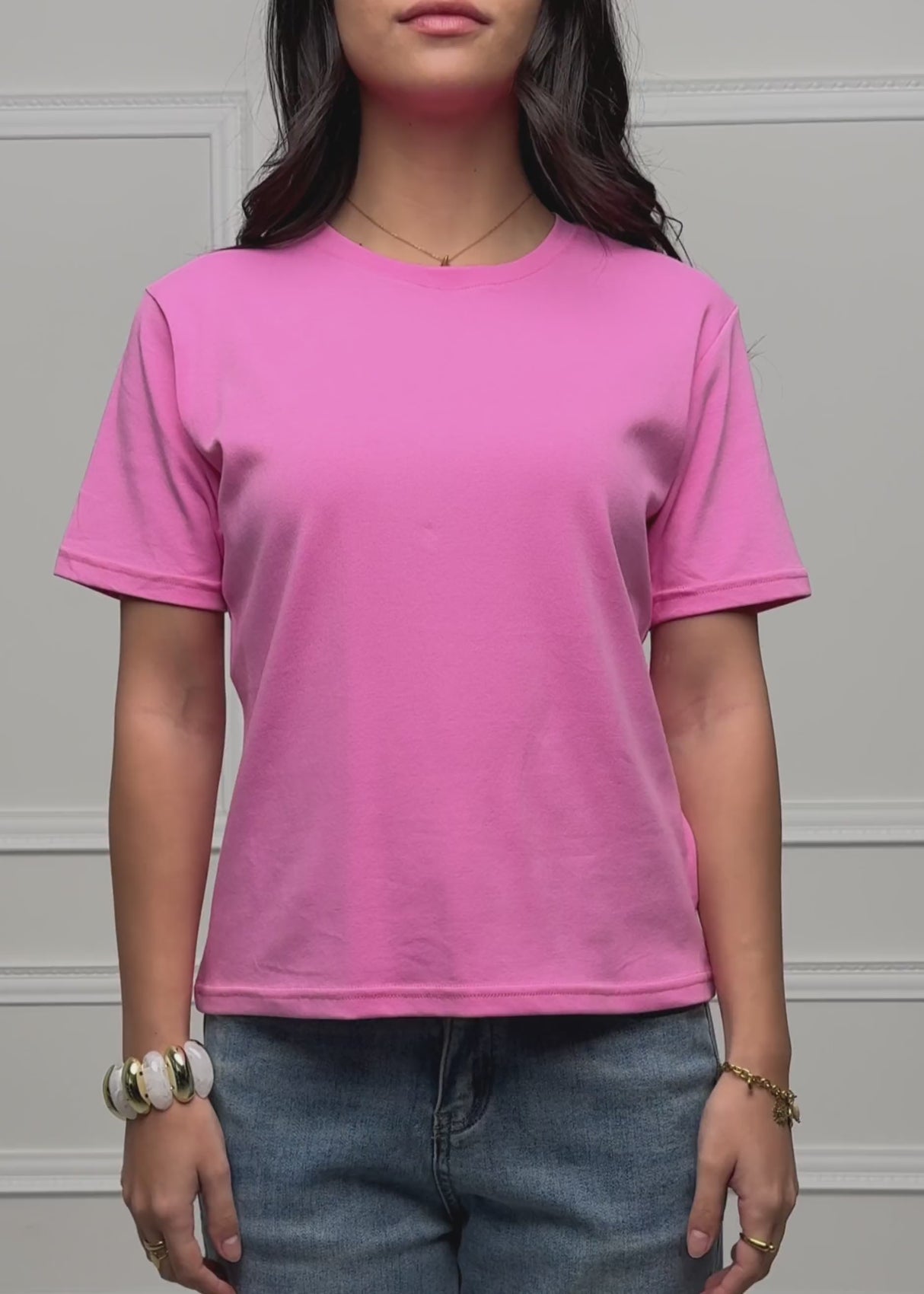 Rundhals T-Shirt - pink von SASSYCLASSY