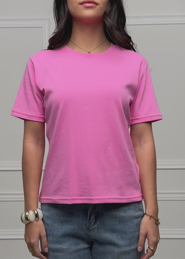 Rundhals T-Shirt - pink von SASSYCLASSY