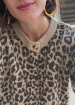 Cardigan mit Leo-Muster - braun