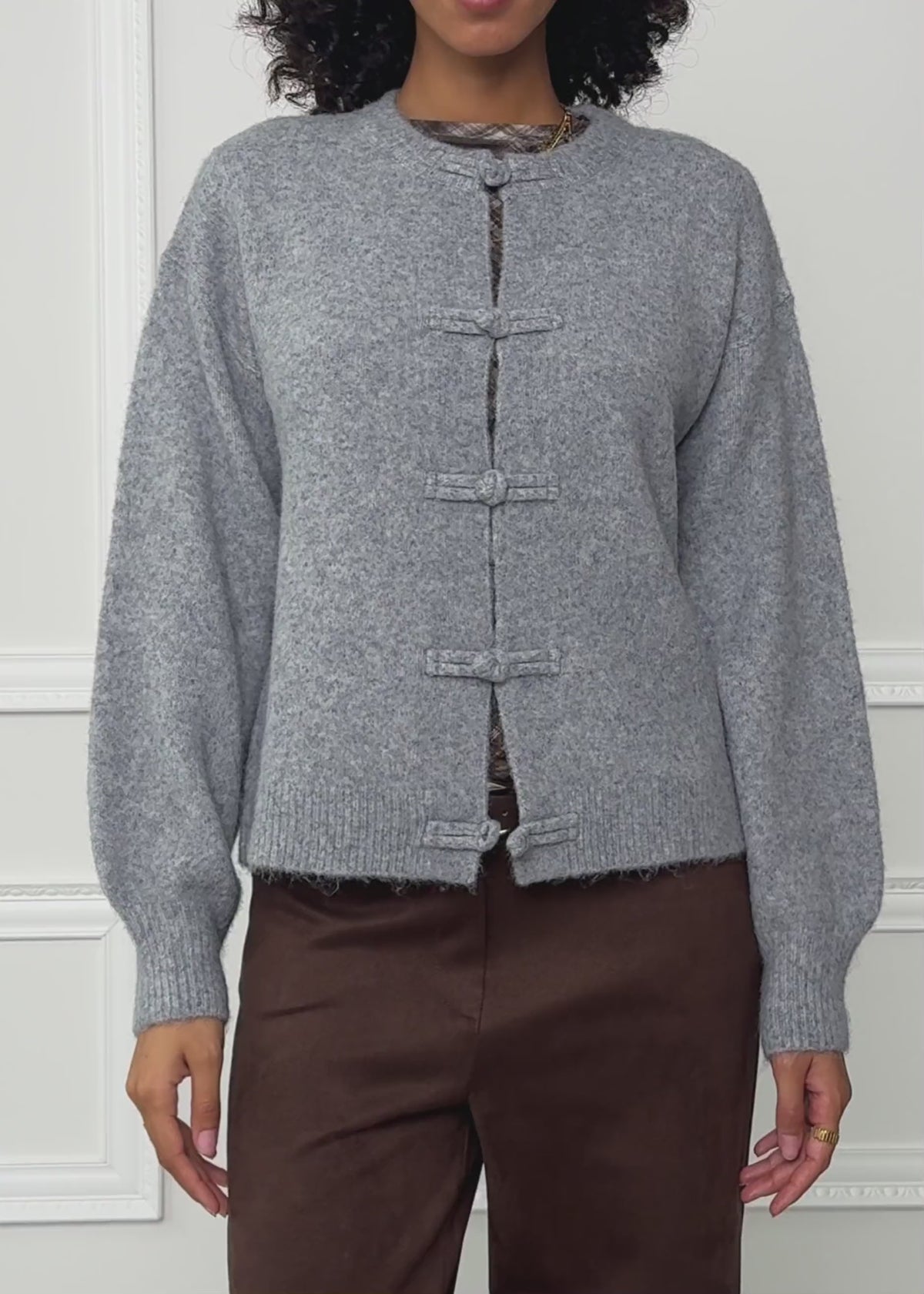 Cardigan with toggle fastening - grey by SASSYCLASSY