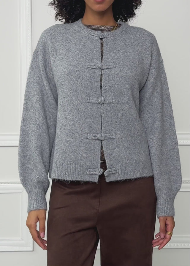 Cardigan with toggle fastening - grey by SASSYCLASSY