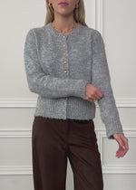 Cardigan with heart buttons - grey