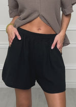 Muslin shorts, black