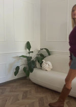 Cardigan mit V-Ausschnitt und Knopfleiste - plum