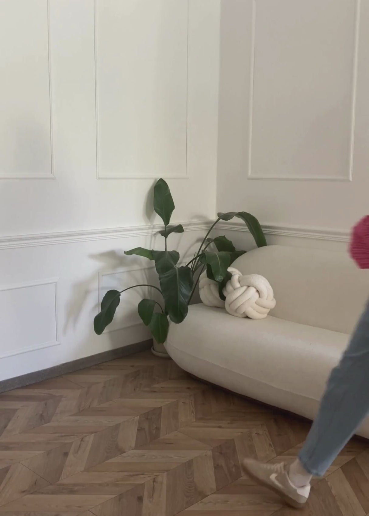 Open coarse -knit cardigan - pink