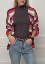 Striped cardigan - pink orange