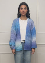Open cardigan with color gradient - blue