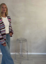 Striped cardigan - pink blue