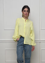 Musselin Bluse mit Fledermausärmeln - buttergelb