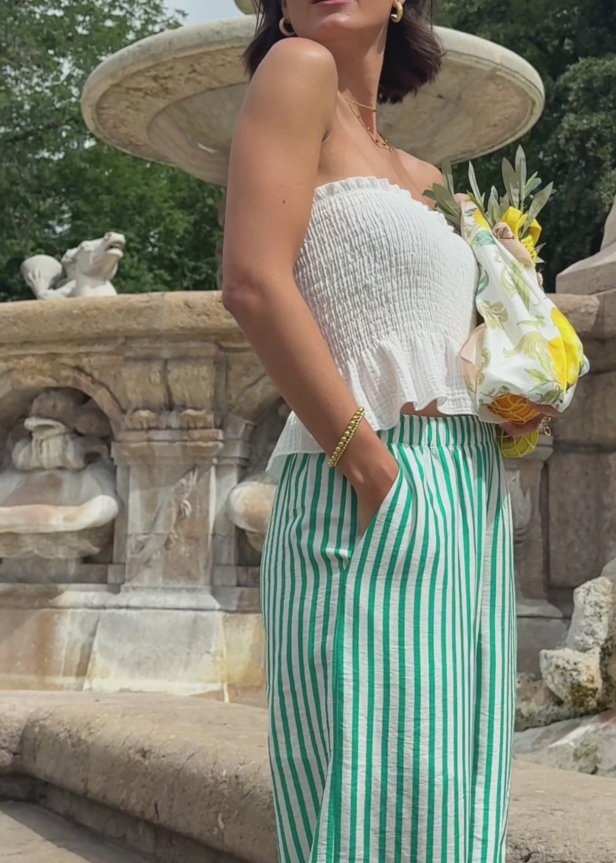 Gesmoktes Musselin Bandeau Top - offwhite by SASSYCLASSY