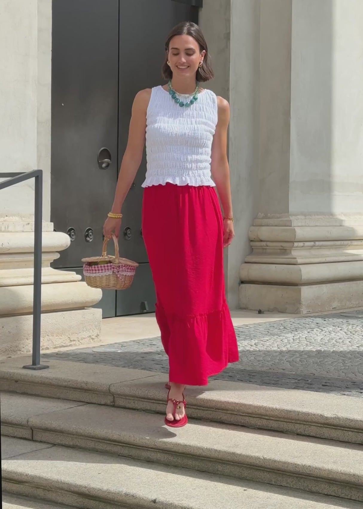 Maxi Rock mit Volant - rot by SASSYCLASSY