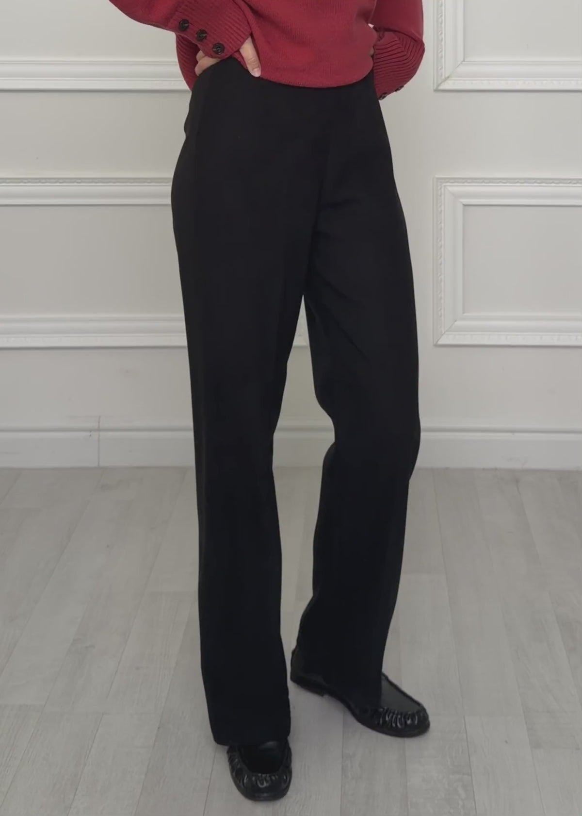Straight-Leg-Hose mit Bügelfalte - schwarz von SASSYCLASSY