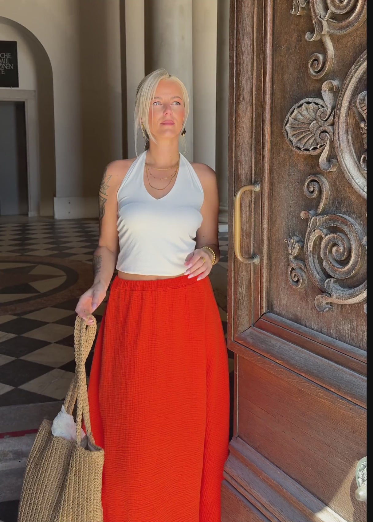 Maxi Musselin Rock - orange von SASSYCLASSY