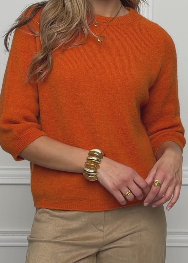 Knit top with alpaca - terracotta by SASSYCLASSY