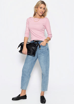 3/4 Arm Rippshirt - altrosa