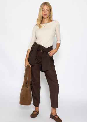 3/4 Arm Rippshirt - beige