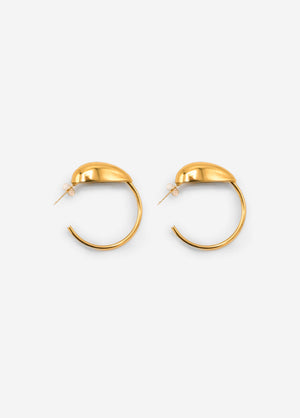 Hoop earrings with drop - gold