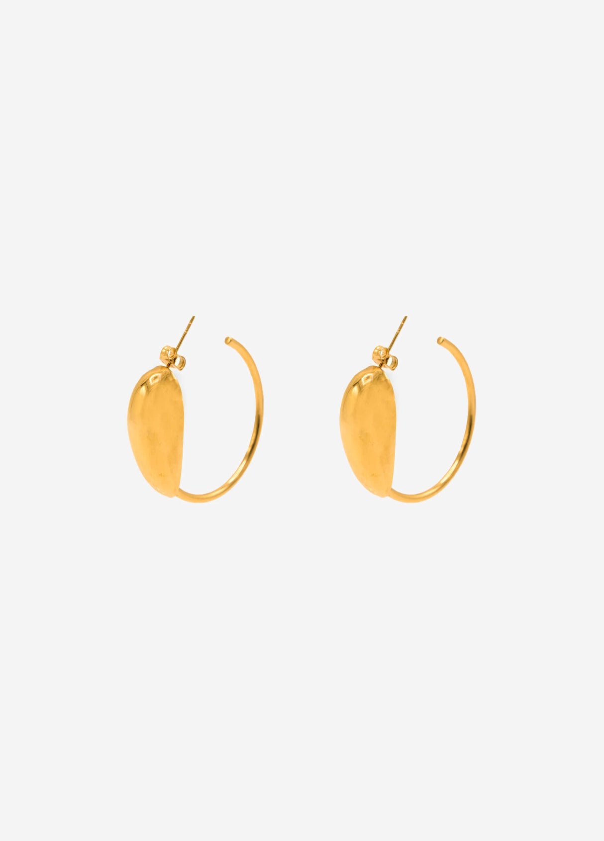 Hoop earrings with drop - gold