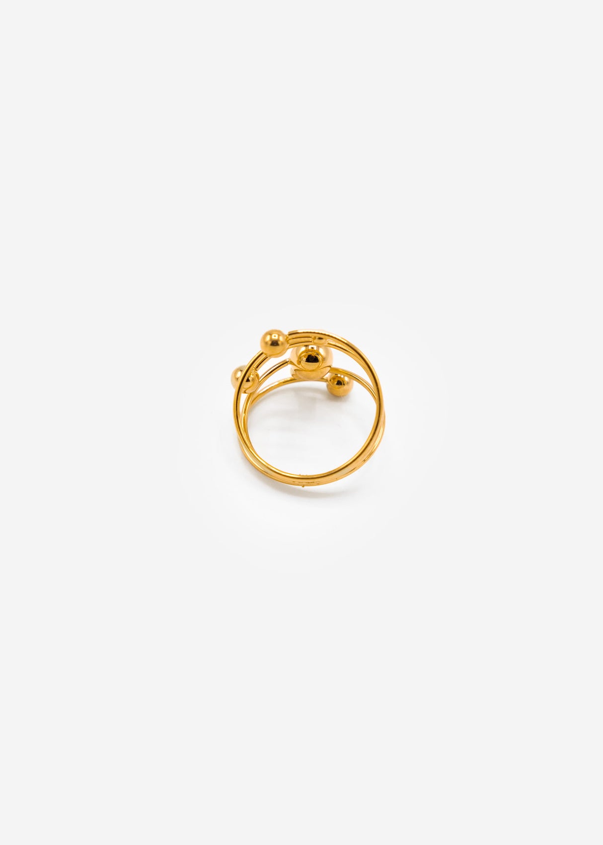 Filigraner Ring mit Kugeln - gold