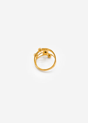 Filigraner Ring mit Kugeln - gold