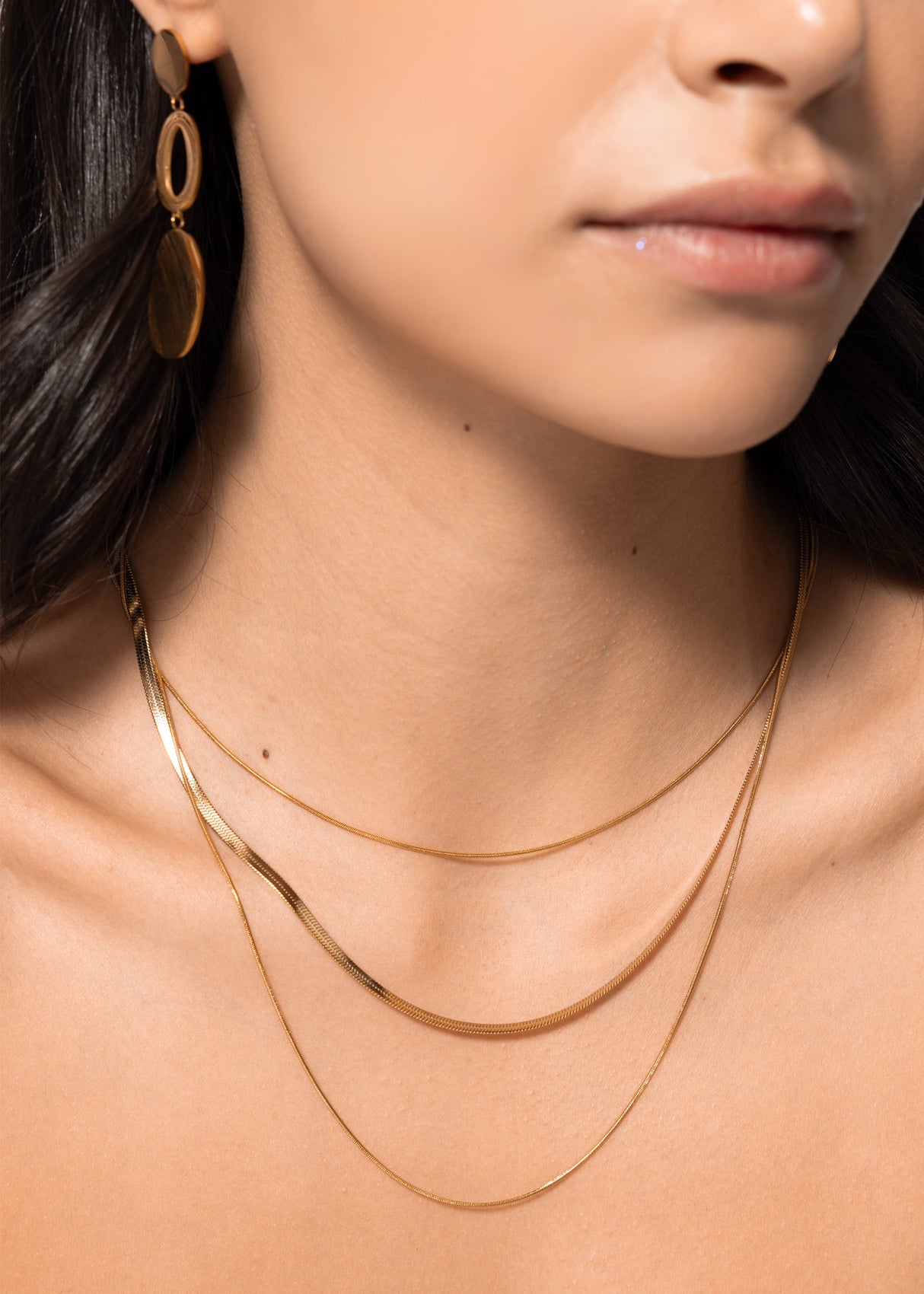 Halskette im Layering Design - gold