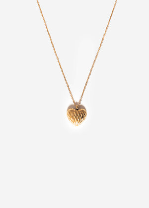 Halskette mit gehämmertem Herz - gold