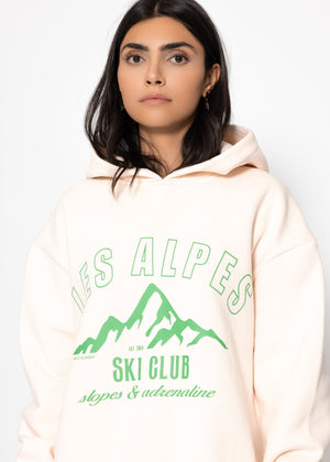 Hoodie mit Ski-Print - offwhite