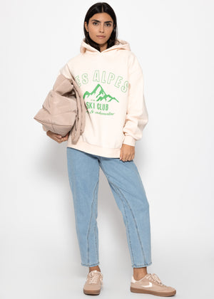 Hoodie mit Ski-Print - offwhite